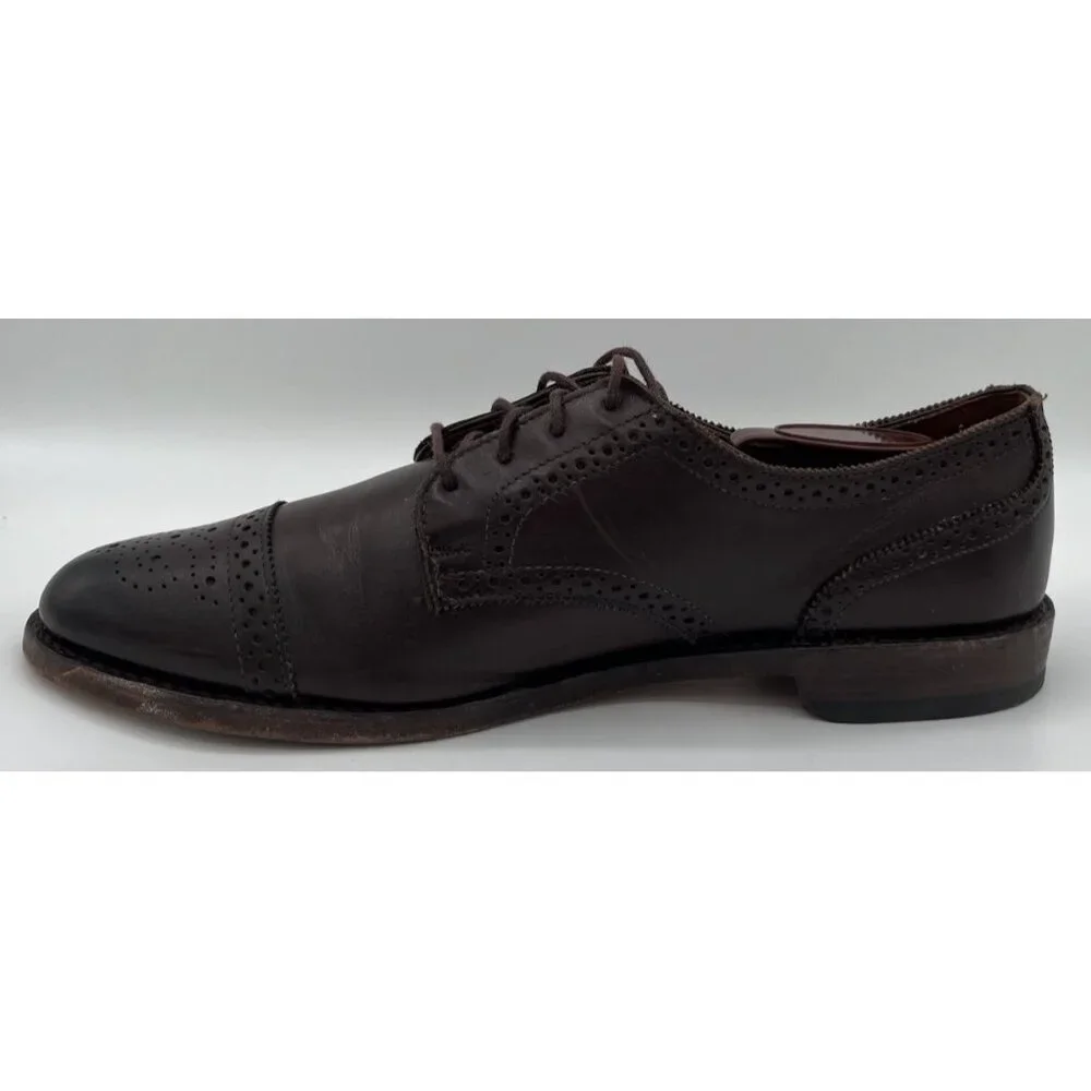 Allen Edmonds Lexington Oxford Brogue Cap-Toe Shoes Leather Dark Brown 10.5D